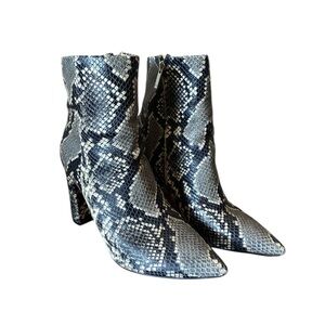 Marc Fisher Black and Gray Snakeskin Ankle Boots Woman’s Size 7.5